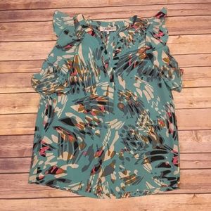 🎈Tibi Silk Floral Ruffle Blouse, Size 0